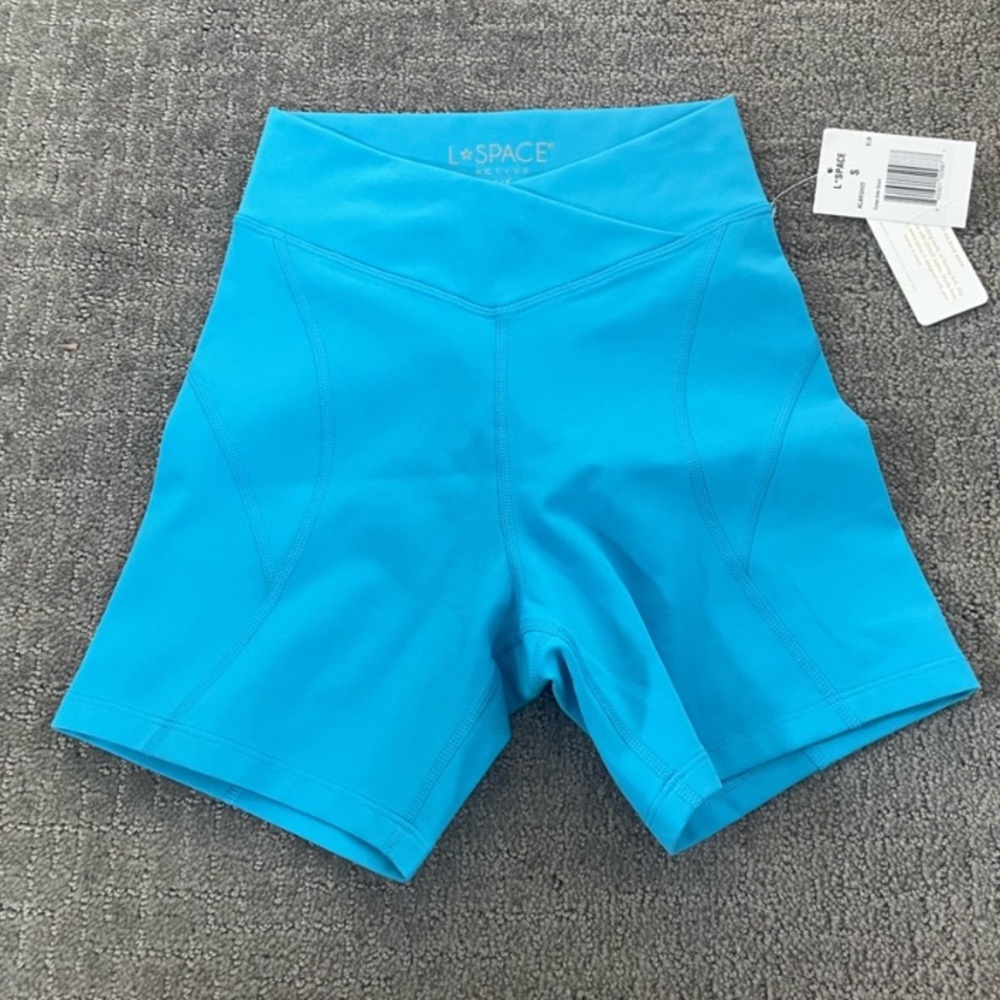 GUC L*space Carter bike shorts size small TEAL “electric blue” color